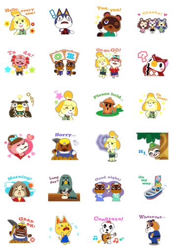 Line, stickers, animal crossing
