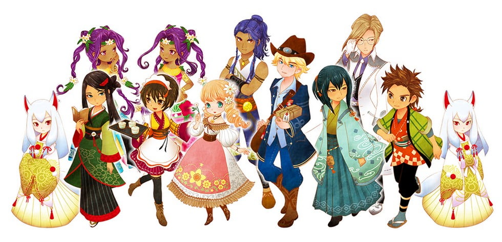 Trio of towns, villagers, bachelors, bachelorettes