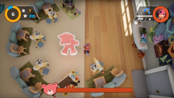 Sleep Tight with the bedroom and toys as seen from above
