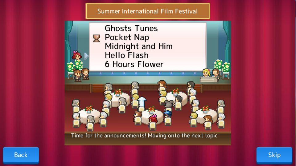 LadiesGamers Silver Screen Story. The nominated celebrities waiting to see if they won. The board shows the nominees.
