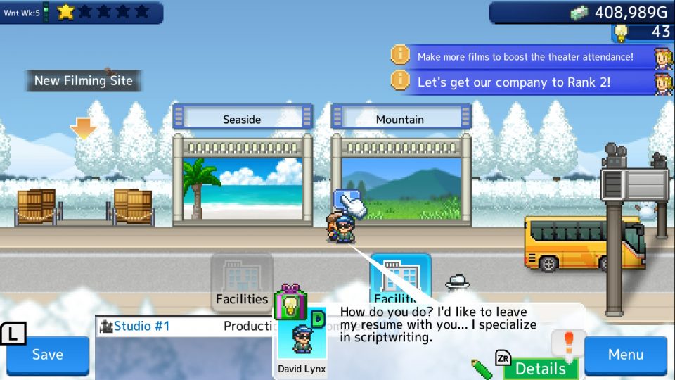 LadiesGamers Silver Screen Story. A scene from outside the locations. A potential staff member is trying to get a job.
