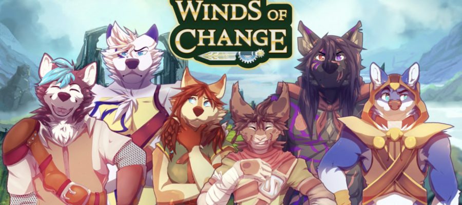 Promotional image for Winds of Change showing a group of furry characters. Published on LadiesGamers