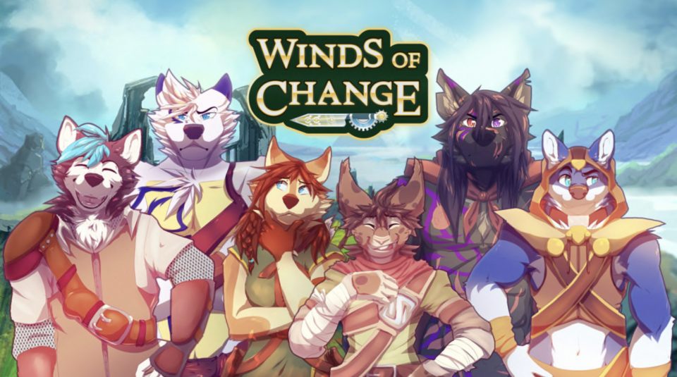 Promotional image for Winds of Change showing a group of furry characters. Published on LadiesGamers