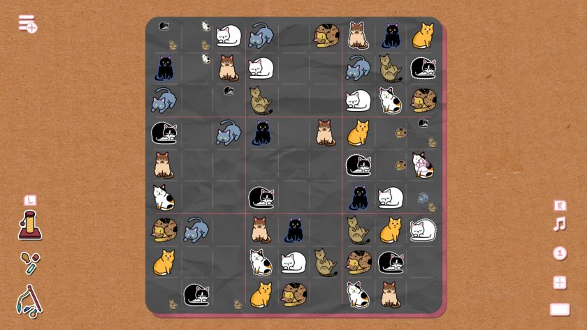 Sudocats. Ladiesgamers.com. A picture of the Sudocats board partially filled in, with some notes to myself as well.
