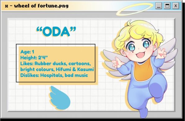 Good Luck Baby! Ladiesgamers.com. Oda character card.