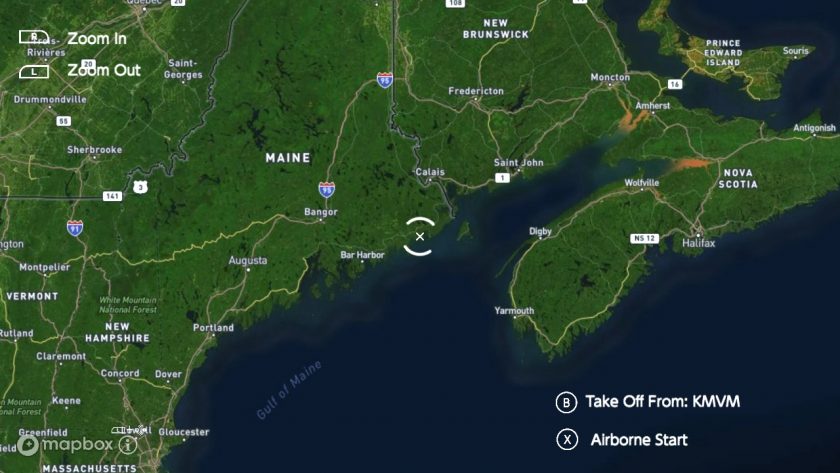 WorldWide FlightSimulator. LadiesGamers.com. Map of Maine.