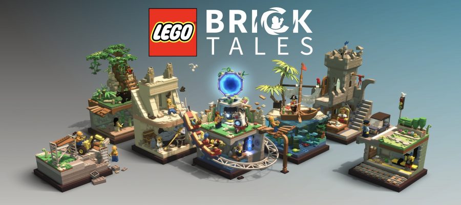 Promotional artwork for LEGO Bricktales, showing various LEGO dioramas. Published on: LadiesGamers
