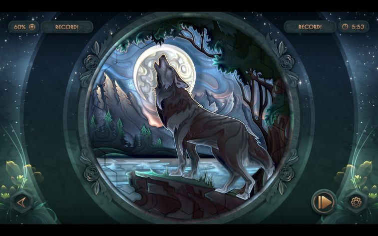 LadiesGamers Glass Masquerade 3 A wolf howling at the moon.