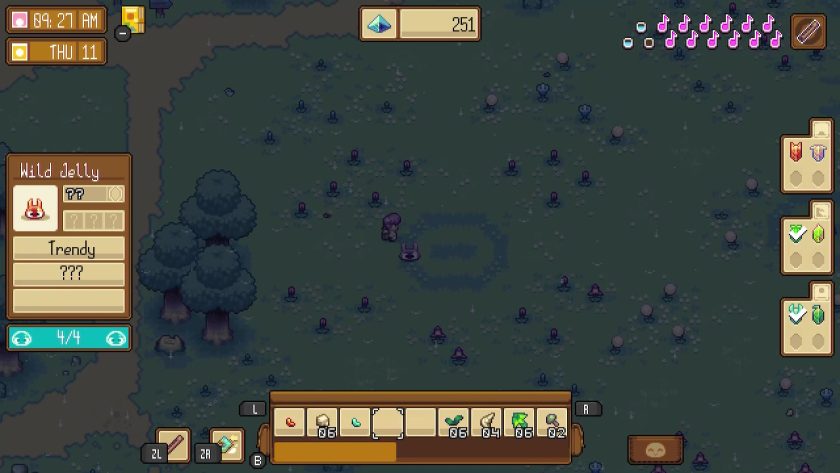 A flower meadow in rain, the colours are so dark it's hard to distinguish anything