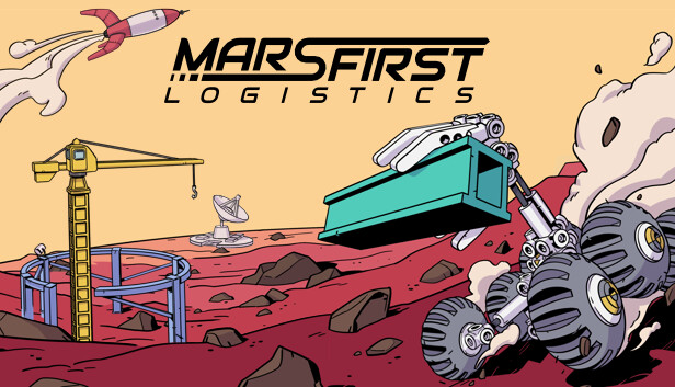 The title of the game. A mars rover can be seen carrying a girder in its claw