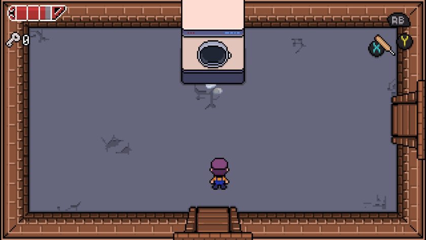 Tain is fighting a washing machine in a epic boss fight