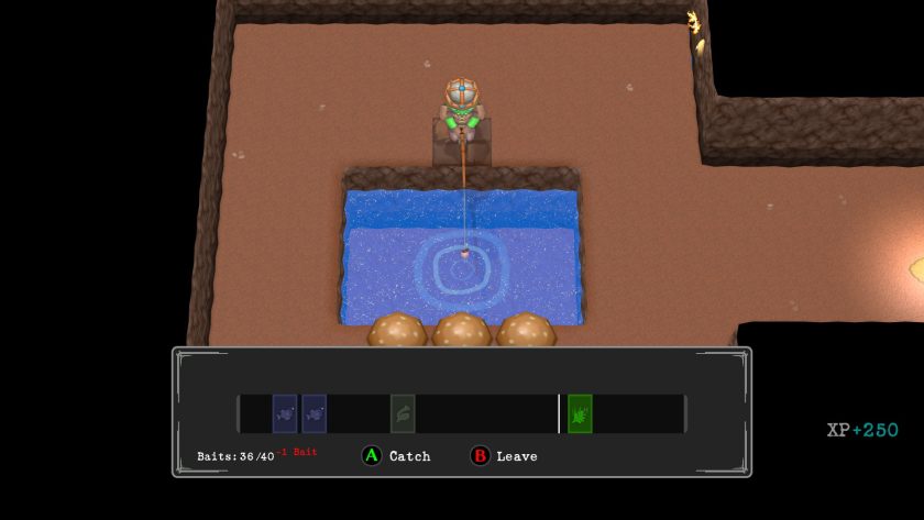 the orc fishing in a small water pool