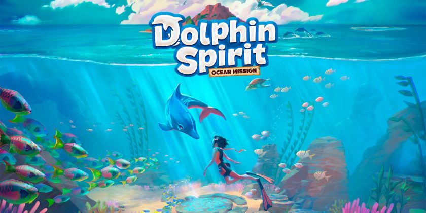 Title Dolphin Spirit – Ocean Mission showing the protagonist and their dolphin friend swimming in a colourful ocean. Published on LadiesGamers