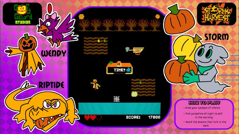 Strom successfully survives the night with a wheel barrel of pumpkins