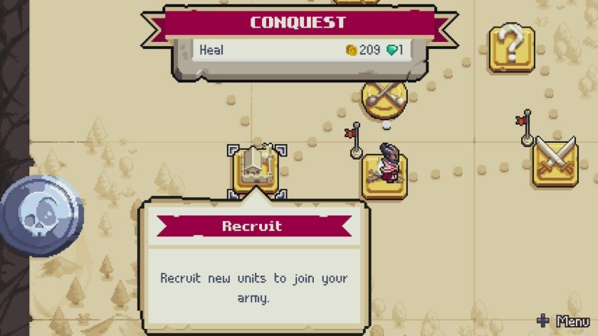 The conquest menu where you can pick your next mission