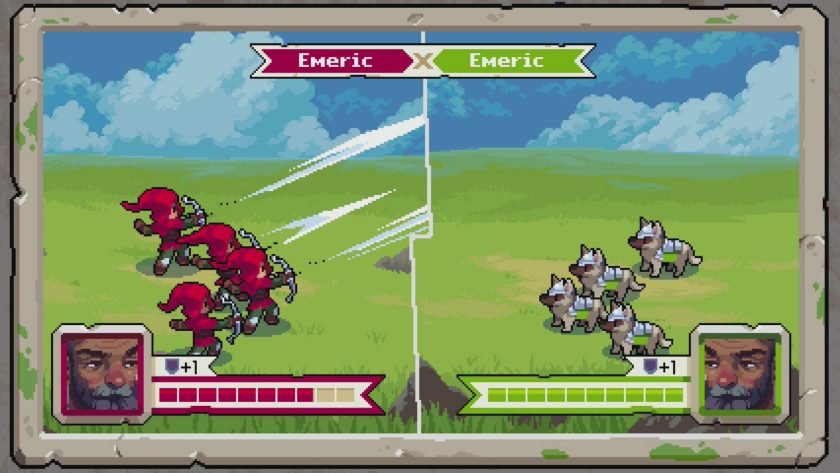 Archers attacking a dog unit
