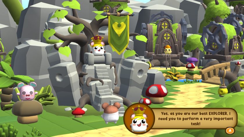 In Hamster Village, with the King saying “... as you are our best explorer, I need you to perform a very important task!”
