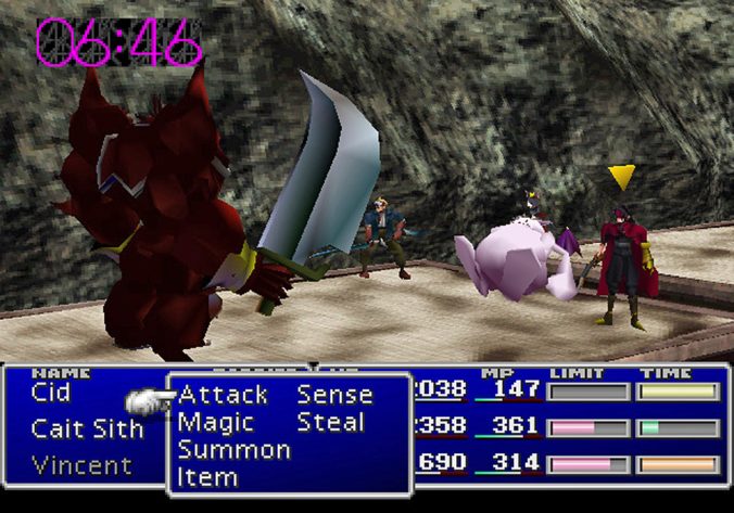 A battle screen from the PSone game