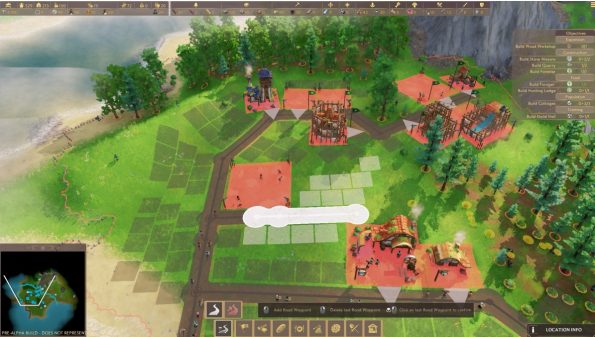 laying roads in the village in a green field 