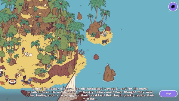  a busy scene of an Arabian island