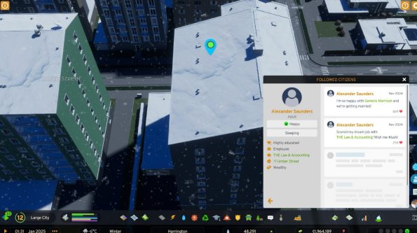 image in Cities: Skylines II shows an appartment block in the city