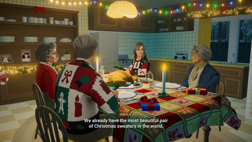 LadiesGamers Lake: Season's Greetings DLC A Christmas dinner, with Emily, Thomas's wife and some friends.