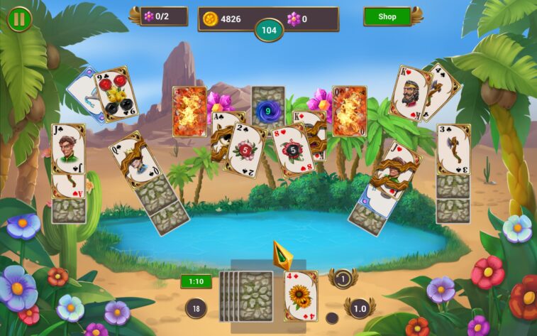 Solitaire Quest: Garden Story A Level in Timed Mode.