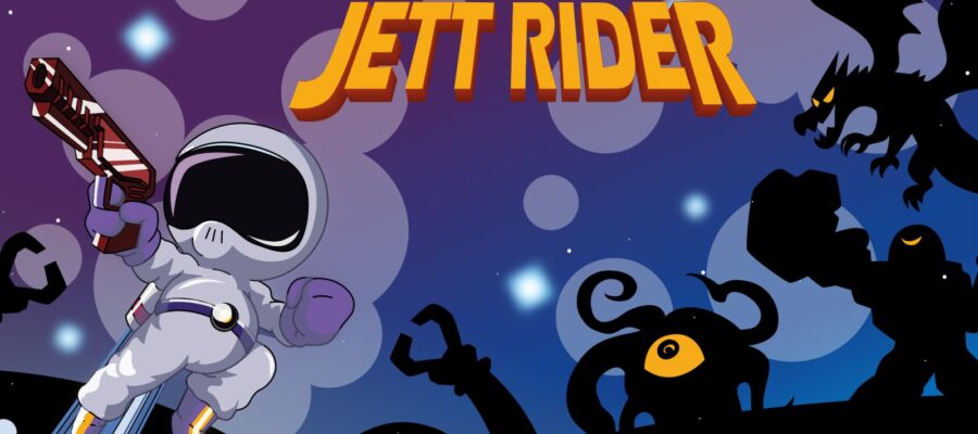 Jett Rider the hero jett flying about with enemies lurking beyond