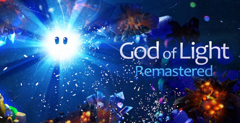 Promotional image for God of Light: Remastered, showing a bright light and crystals. Published on LadiesGamers