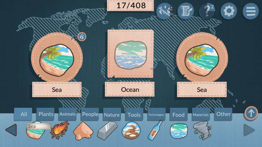 Alchemy: Origins Sea and Sea can be mixed together to make Ocean.