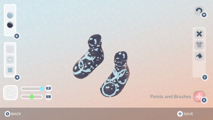 10-year Anniversary Thoughts: A variety of icons representing design tools line the left and right sides of the image, while the main focus is on a pair of dark gray boots covered with light blue messy circles and splatter design.