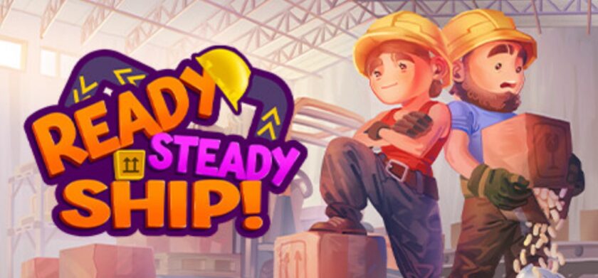 "Cover art for Ready, Steady, Ship! shows two characters in a warehouse setting, engaged in the energetic task of shipping packages. A young woman with a confident smile wears a hard hat and is perched atop a stack of boxes, while a man with a beard, also donning a hard hat, carries a heavy crate with a look of concentration. Both characters are outfitted in work gear, including gloves and boots, highlighting the game's theme of hands-on logistics and teamwork. The background reveals the interior of a busy warehouse filled with crates and the rays of light filtering through windows high above. The title 'READY, STEADY, SHIP!' is boldly presented in playful, colorful lettering at the top of the image." Published on: LadiesGamers
