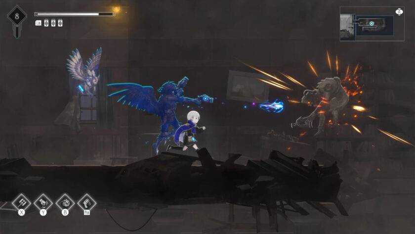 Ender Magnolia: Bloom In The Mist homunculi shooting a enemy