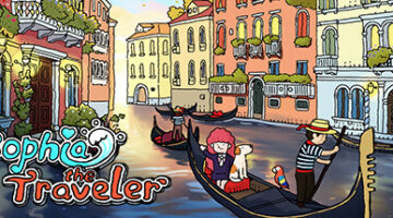Sophia the traveler title image, Sophia in a boat with a white dog