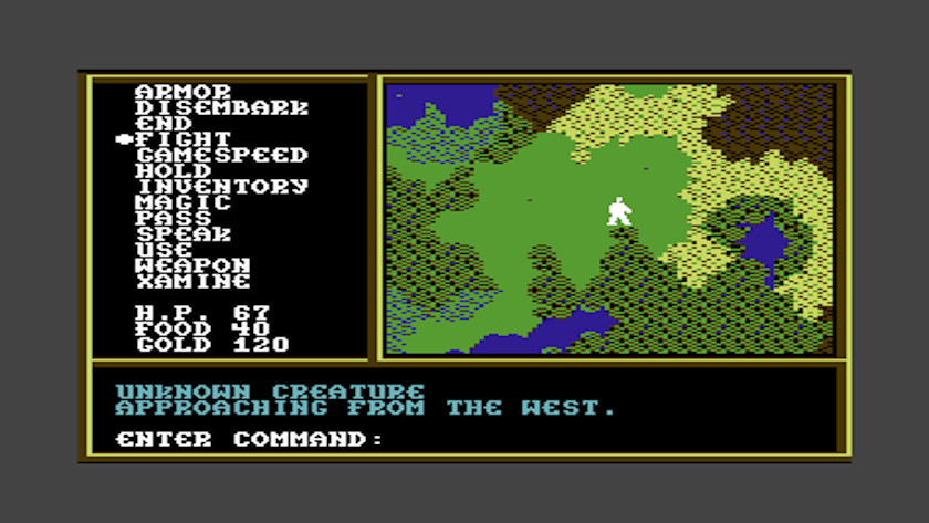 LadiesGamers C64 screen for Legacy of the Ancients, featuring map screen and sidebar menu.