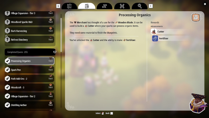 Oddsparks: An Automation Adventure A journal of all the quests so far in the game.