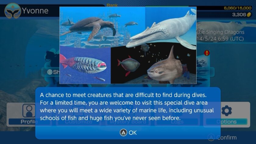 Endless Ocean Luminous Event Dives explantion