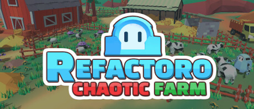 Refactoro Chaotic Farm header with robot head above