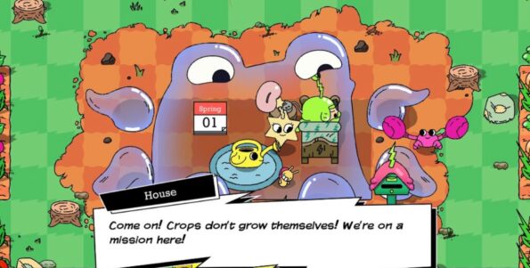 Super Farming Boy Super getting wakened by his Star shaped mum in a bubble house