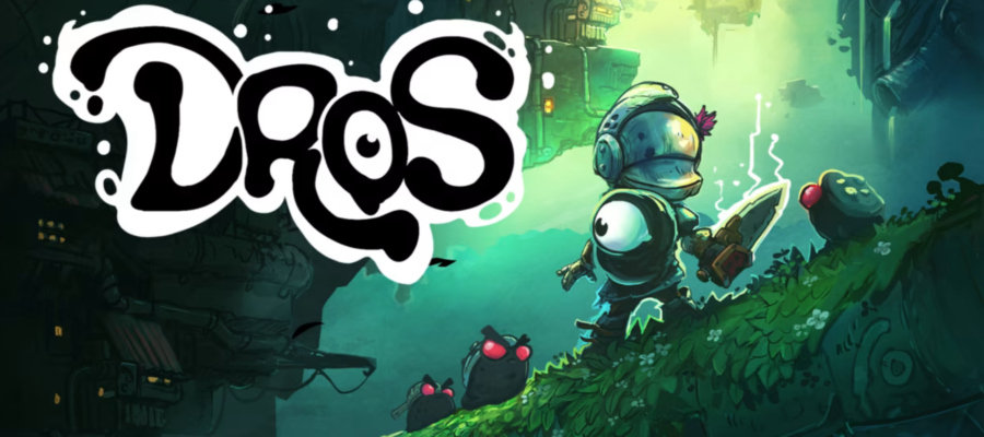 Promotional image for DROS showing the main characters in a green swampy looking area. Published on LadiesGamers