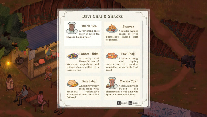 An image from The Palace on the Hill showing various recipes that can be made at the tea shop.