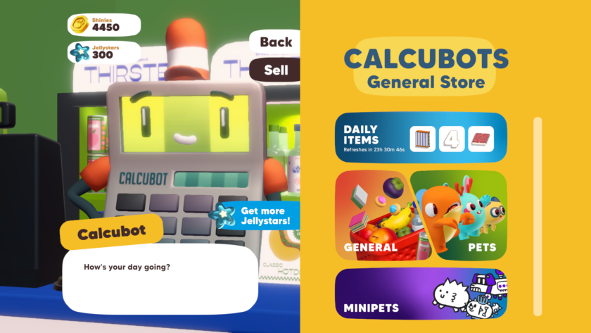 An image from Weyrdlets showing the shopfront ot the main store, featuring daily items and general items.