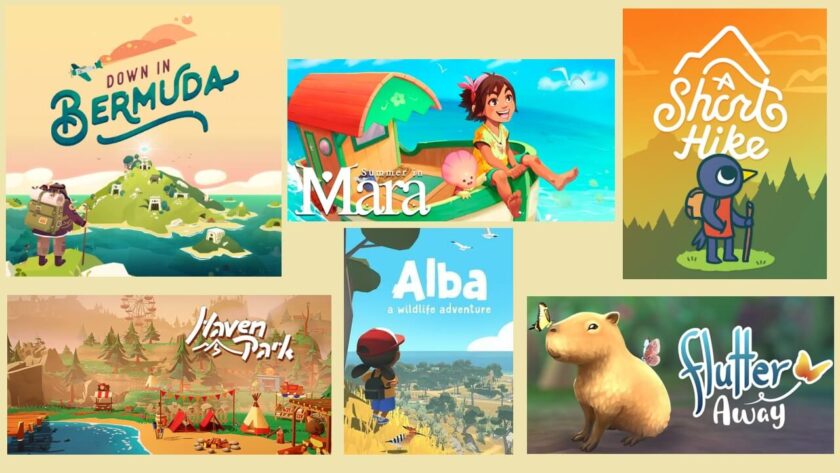 Photomontege of the title images for the games