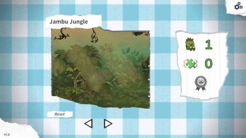 The select world screen, with Jambu Jungle selected.