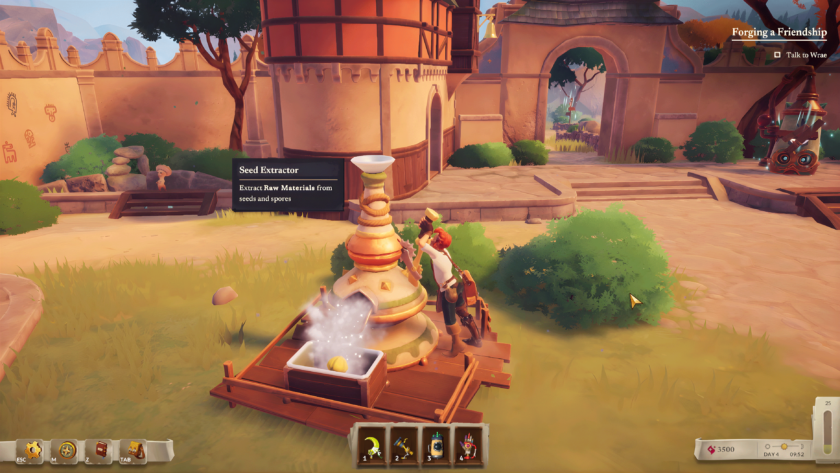 An image from The Last Alchemist showing a machine used for extracting seeds.