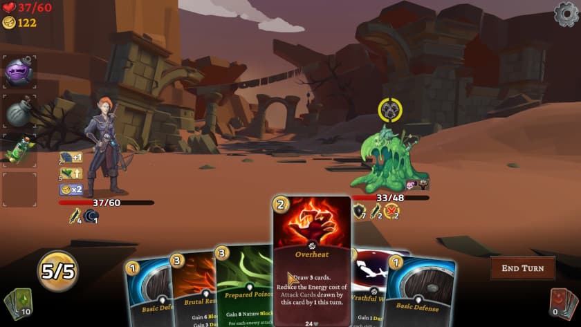 Elemental Exiles A slime battle in Elemental Exiles.