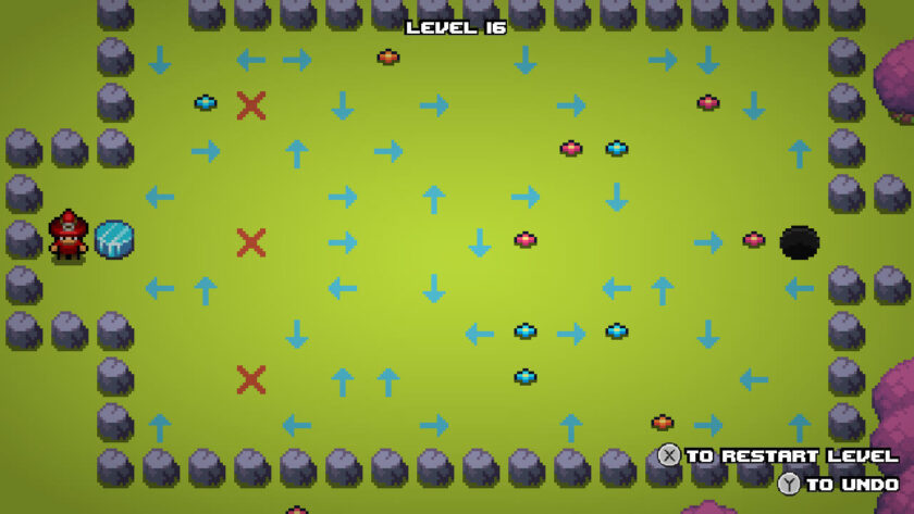 Starting level sixteen with a field full of red crosses and blue arrows. Published on: LadiesGamers