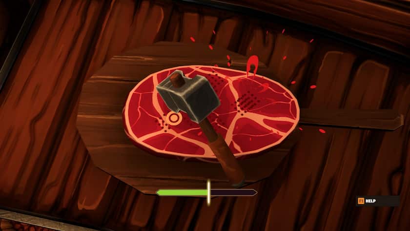 Tavern Manager Simulator Tenderizing meat in Tavern Manager Simulator.
