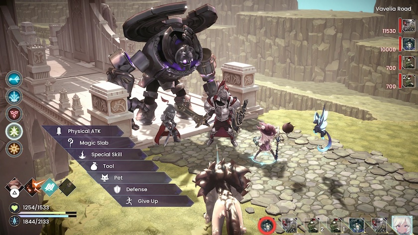 WitchSpring R Pieberry's combat palette are on display as she prepares to fight a giant black steel mech.