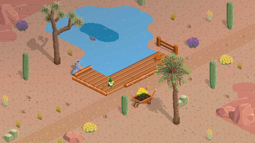 A beach-style section, with a boardwalk and fencing.